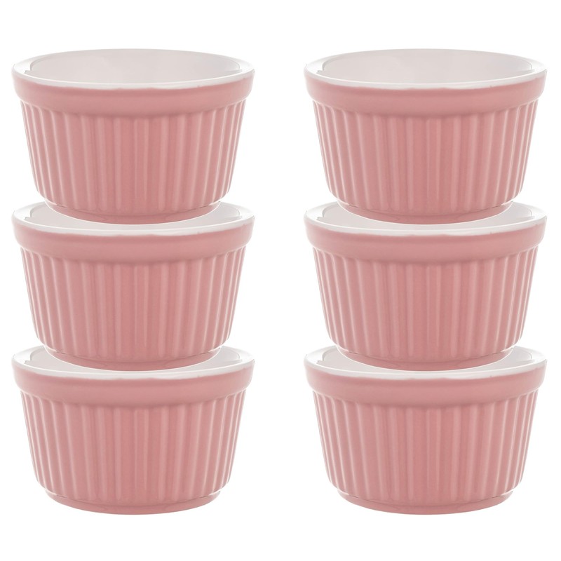 KADAX Soufflé Moulds Set, 6 Pieces, Diameter 9 cm, Crème