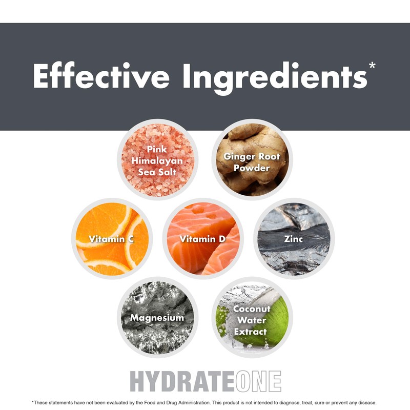 NutraOne HydrateOne, Electrolyte Drink Mix On-The-Go | Watermelon, 30 Servings