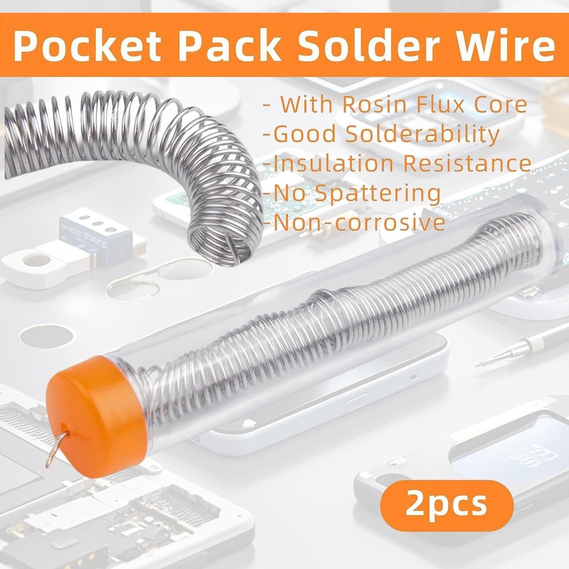 2 Pcs Tin Lead Free Rosin Core Solder Flux Wire