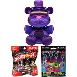 POP Pizza N GO Mystery Minis Figure Blind Bag FNAF Five Nights at Freddy's Bundled with Simulator Character VR Special Delivery Plushie! + Hanger Rock Star Fred Bear + Mymoji 3 Terrifying Items