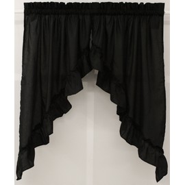 The_Curtain_Shop Stacey Solid Swag Pair 60Wx38L Black