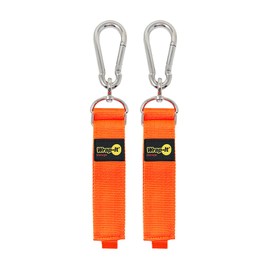 Hook 'n Hang Wrap-It Storage Straps - 18" (2-Pack) Blaze Orange - Carabiner Straps to Use as Extension Cord Holder Heavy Duty Straps with Hooks and Cord Storage or Hose Straps