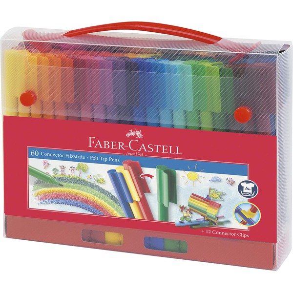 Faber-Castell 155560 Felt-Tip Pen Connector in Case 60 Pieces