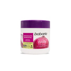 Babaria - Mascarilla Hidratante Para el Cabello de Cebolla | Repara y fortalece la fibra capilar | Tratamiento Para El Cabello Maltratado | Brillo y suavidad intensa | Sin olor y sin lágrimas | Vegana | 400 ml