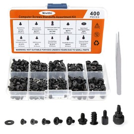 Nivithi PCS2 Laptop PC Screw Set, 400 Pieces (M2/M3/M3.5), For Fixing HDD/SSD and Memory, Flat Head Small Screws, Repair, Replacement, Installation, Storage Case Included