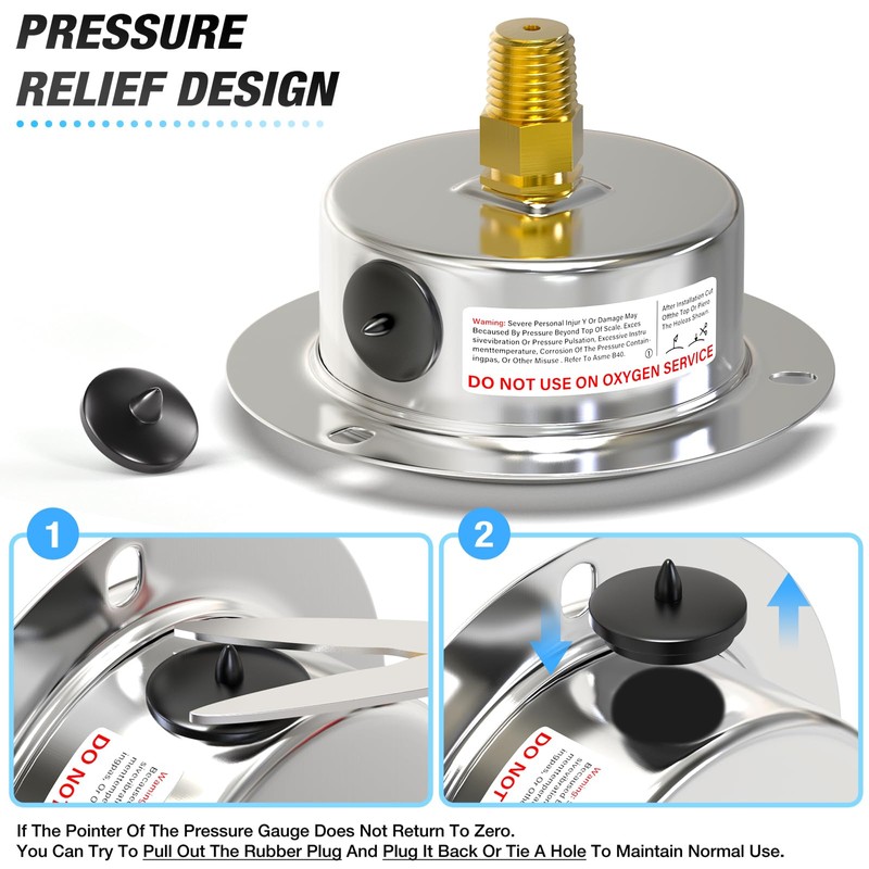 MEANLIN MEASURE 0~10Psi Liquid Filled Pressure Gauge Front Flange Panel