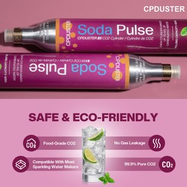 CPDUSTER CO2 Cylinders Refill 60L - Threaded CO2 Cartridges for Screw-In Soda Makers Compatible with Most Sparkling Water Machines (1 Pack)