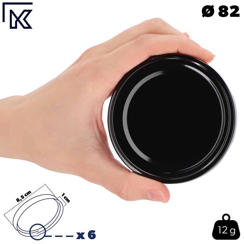KADAX fi82 mm Screw Lid, Twist-Off Lid Set Made of