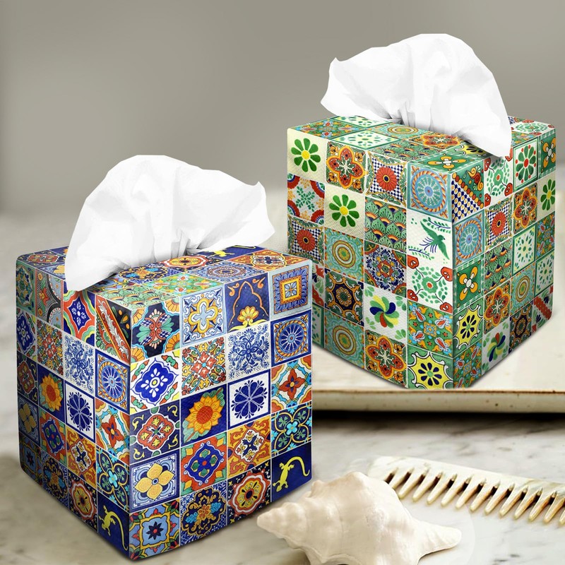 Tissue Box Cover Square Velvet Decorative Tissue Box Holder Cute