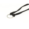 Black Leather Cord Necklace with Silver Coloured Round Metal Pendant