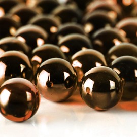 CYS EXCEL X-Large 1" Dark Amber Glass Marble Gemstone Vase Fillers (3 LBS) | Multiple Color Choices Marble Beads | Decorative Mosaic Gem Pebbles | Aquarium Rocks Floral Supplies (Approx. 18-25 PCS)