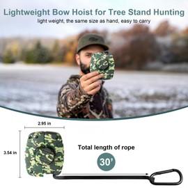 SIPZZR Retractable Treestand Bow Hoist,Hunting Retractable Bow Hoist with 29.5FT,Easy Rope Rewinding Bow Rope,Tree Stand Climbing Safety Accessories