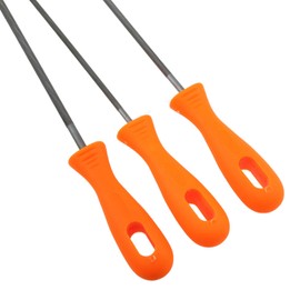 Meuey Lyot Chainsaw Chain Sharpening File Chainsaw Sharpener Chainsaw Files Plastic Circular Saw File Handle Steel Chainsaw File (5/32, 7/32, 3/16 inch)-3PCS