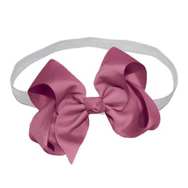 WEBB DIRECT2U WD2U Girls 4" Solid Grosgrain Ribbon Boutique Hair Bow White Stretch Headband Mint Green