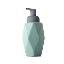 Layboo Ceramics Hexagon Shape Foaming Soap Dispensers Pump-Bottles for Kitchen, Bathroom Countertop and Vanities 480 ml (Green)