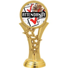 Crown Awards Attendance Trophies, 11" Black Midnight Attendance Trophy, Customize Now