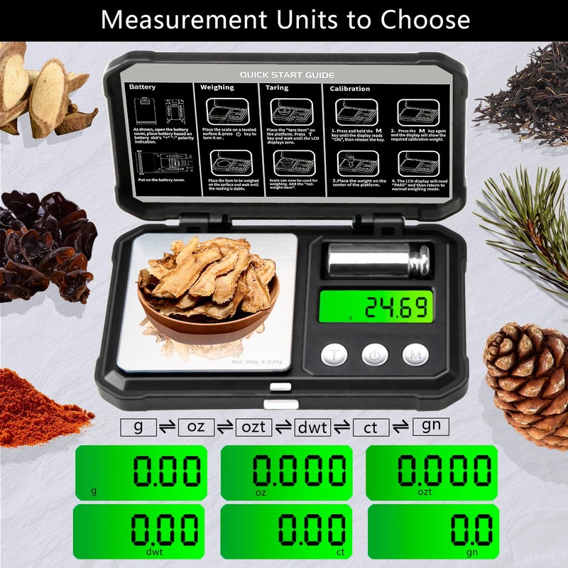 GRAM PRES Digital Pocket Gram Scale 300g x 0.01g Accuracy，