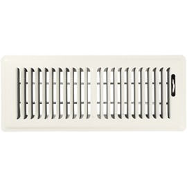 Shoemaker Manufacturing, Warm White, 4x12, Premium Floor Register, All Steel Heavy Duty Vent Cover
