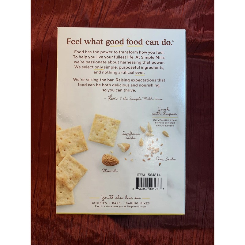 Simple Mills Almond Flour Sea Salt Crackers, 10 Ounce (2
