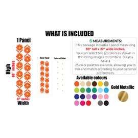 Mid-Century Modern Floral Design Wall Decal | Retro Pattern | 80" x 22" Peel and Stick Wall Decor | Custom Colors