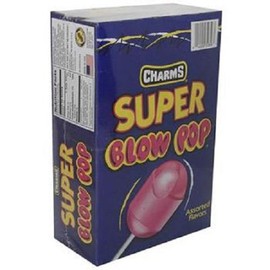 Charms Super Blow Pop Lollipops - Dual Candy and Gum Suckers - Bulk Treats for Kids and Adults - Assorted Flavors, 48 Count