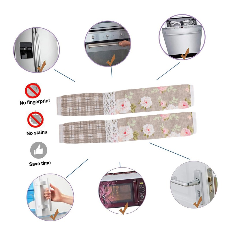 Hohopeti 1 Pair Fridge Handle Cover Slip Protective Appliance Door