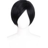 Osseoca- Peluca de pelo corto negra con flequillo y raya