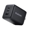 Elecom MPA-AC104100BK Charger, 100 W, 3 Ports, USB-C x 2,