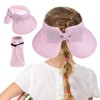 Girls Roll Up Straw Sun Visor, Wide Brim UV Protection