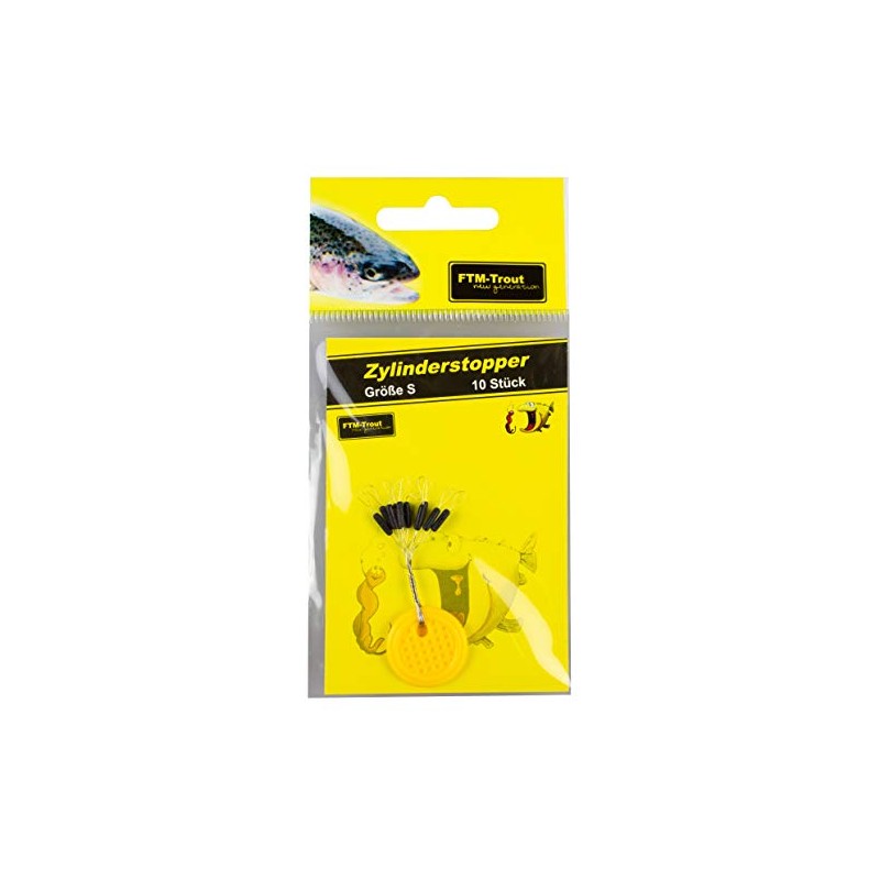 FTM Trout Cylinder Stoppers Size S - 10 Rubber Stoppers