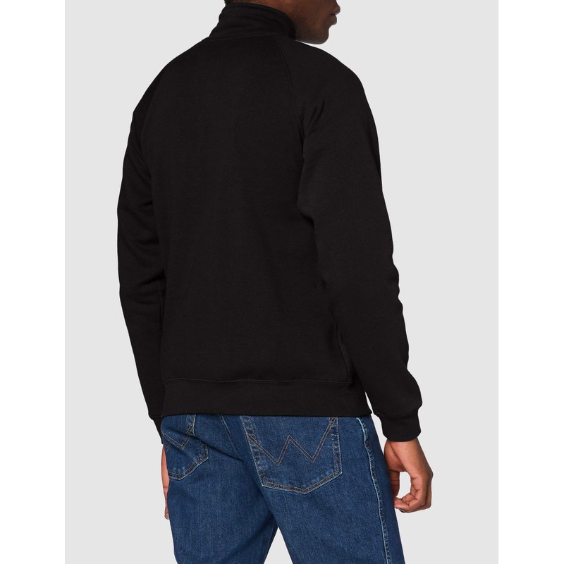 Fruit of the Loom Men's Zip front Premium Sweater, Black,