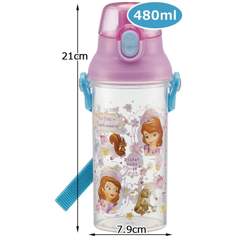 Skater PSB5TR Children's Water Bottle, Clear Bottle, 16.9 fl oz
