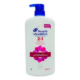 Shampoo Head & Shoulders 2 En 1 Suave Y Manejable 1 Lt