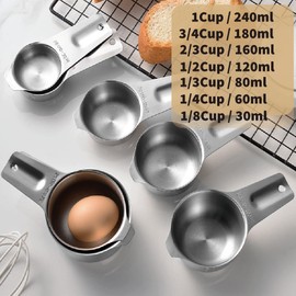 Measuring Cups,Stainless Steel 7 Piece Kitchen Stackable Measuring Set Gadgets tool,For Cooking & Baking,Measure Dry & Wet Ingredients And Liquid (Cups)