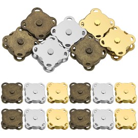 12 Sets Magnetic Buttons Button Magnets Clasps Bag Closures Fastener Magnetic Snaps for Purses Handbag Clothing Sewing Craft, 15mm 3 Colors