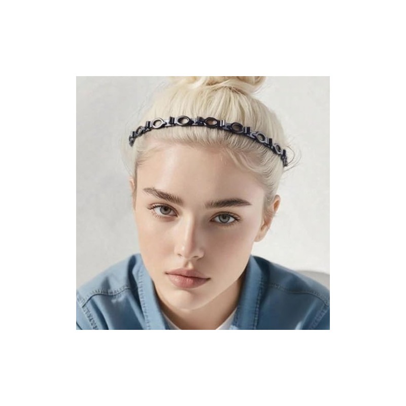 2 Pack Double Layer Headband with Mini Clips for Women