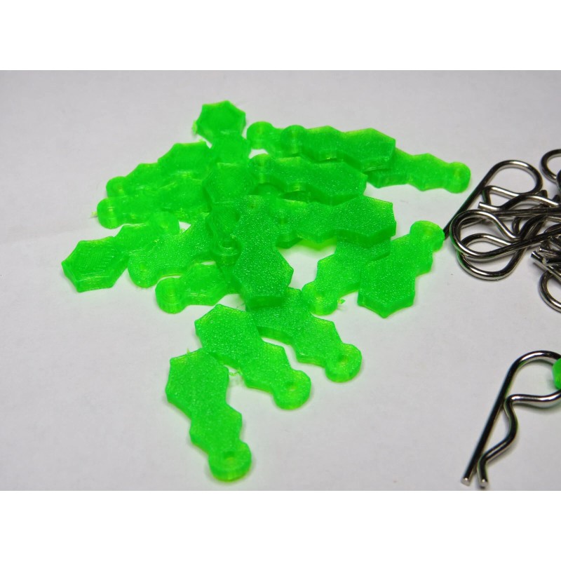 TimelessRC&collectibles RC body clips and pulls , Flexi pulls,neon green