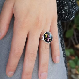 GRAPHICS & MORE Care Bears: Unlock the Magic Funshine, Grumpy and Cheer Silver Plated Adjustable Novelty Ring