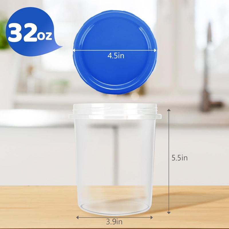 Atecare Heavy Duty Airtight Plastic Containers with Twist Top Lids,
