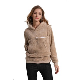 Kei Tomlison Pet Cat Dog Pouch Hoodies Small Animal Carrier – Kitten Puppy Pouch Sweatshirt Kangaroo Pocket Pullover for Women Khaki