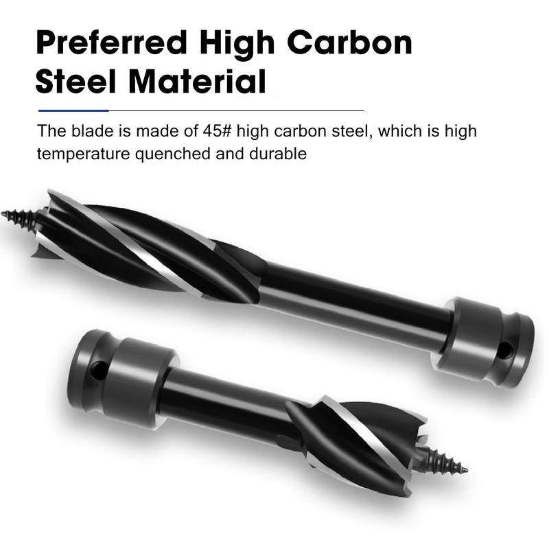 4 Pcs Wood Auger Bit 4 Flute Detachable Hex Shank