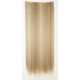 Real Fashion 17-26 inches Straight Curly Clip in Hair Extensions 3/4 Full Head Instant One Piece Full Head Hairpiece 26”-Straight, Ash blonde & Bleach blonde