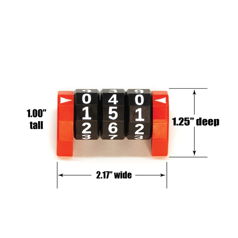 Life Counter/Wound Counter - Number dial - Three Dial Orange