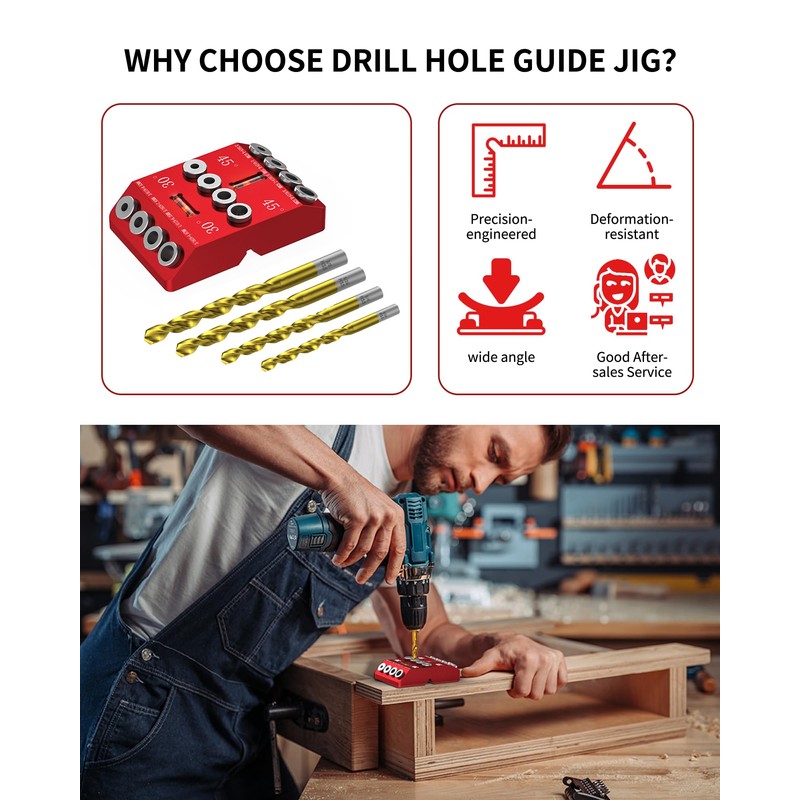30 45 90 Degree Angle Drill Guide Jig for Hand
