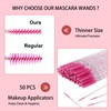 Corconess Skinny Mascara Wands 50pcs Mini Eyelash Brushes Disposable Lash
