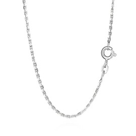 NKlaus 50cm silver solid anchorchain necklace 925 sterling silver chain diamond 1,3mm 3681