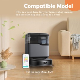 10 Pack Replacement Dust Bags for Robot Vacuum Omni C20 | High-Capacity, Odorproof & Durable | Compatible with Omni C20 Robot Vacuum