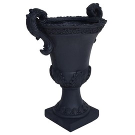 Afuera Living Outdoor Chalice Garden Urn Planter in Black Finish