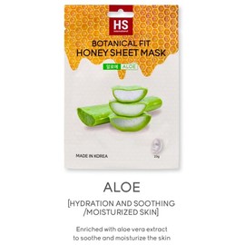 LAENITA HS BOTANICAL FIT Honey Sheet Mask – Korean Face Mask with Aloe, Hyaluronic Acid & Honey Extract – Hydrating & Soothing – 0.8 oz – Made in Korea (Aloe, 1 count(pack of 10))