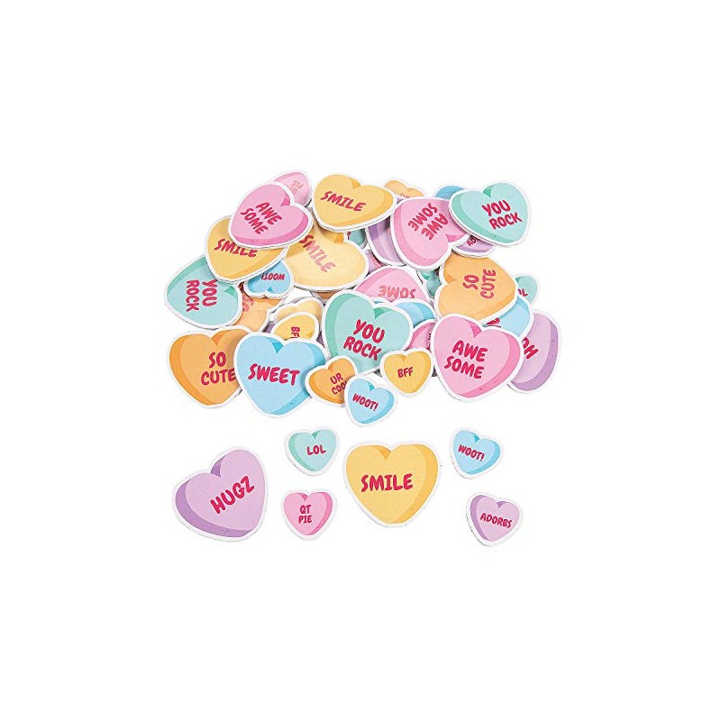 Conversation Heart Foam Shapes - Crafts for Kids and Fun